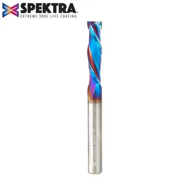 Amana 46350-K CNC Spektra Mortise Compression Spiral 1/4 D x 1 CH 1/4 Shank 2-1/2" 2 Flute Router