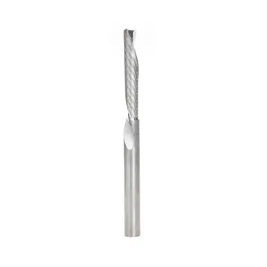 Amana 57308 Metric Spiral O-Single Flute, Aluminum Cutting 6 D x 32 CH x 6 Shank x 76mm Long