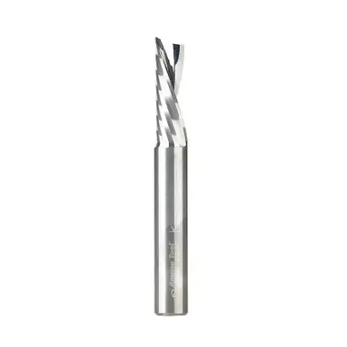 Amana 51514 Spiral O-Single Flute, Plastic Cutting 3/8 D x 1-1/8 CH x 3/8 Shank x 3" Down-Cut CNC