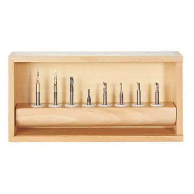 Amana AMS-135 8-Pc Specialty Aluminum, Plastics & Stainless Steel Cutting CNC Router Bit Collection,