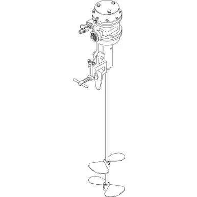 GRACO 225883 - Clamp-Mounted Drum Agitator, Air-Driven, 2-1/2 HP, 41.5" Long, Dual Round Prop, Open
