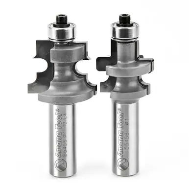 Amana 55456 2-PC Carbide Tipped Flooring 1-13/64 D x 15/16 CH x 1/2" Shank Router Bit Set w/ Nail