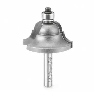 Amana 49212 Carbide Tipped Double Roman Ogee 1/4 R x 1-3/8 D x 7/8 CH x 1/4" Shank w/ Lower Ball
