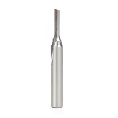 Amana HSS1500 Plastic Cutting, Single Straight O-Flute 1/8 D x 1/2 CH x 1/4 Shank x 2" High Speed