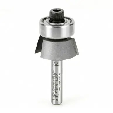 Amana 47184 Carbide Tipped Dynabit Laminate Bevel Trim 15 Deg x 3/4 D x 3/8 CH x 1/4" Shank w/ Lower
