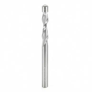 Amana 46197 UltraTrim Spiral 1/4 D x 1 CH x 1/4 Shank x 3" w/ Double Ball Bearing Up-Cut Router Bit
