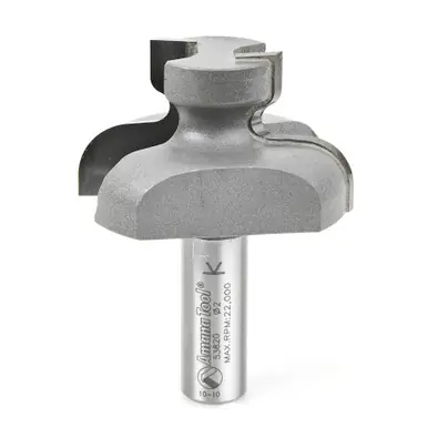 Amana 53820 Carbide Tipped Door Edge Detail 3/8 x 1/8 R x 2" D x 1-3/16 CH x 1/2 Shank Router Bit