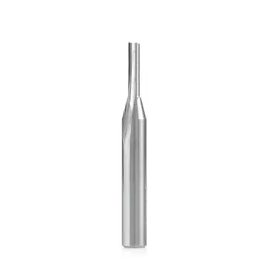 Amana 43530 Spiral O-Single Flute Straight Grind Aluminum Cutting 1/8 D x 1/2 CH x 1/4 Shank x 2"