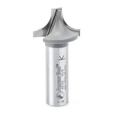 Amana 49704 Carbide Tipped Plunging Round Over 3/8 R x 1" D x 5/8 CH x 1/2 Shank Router Bit