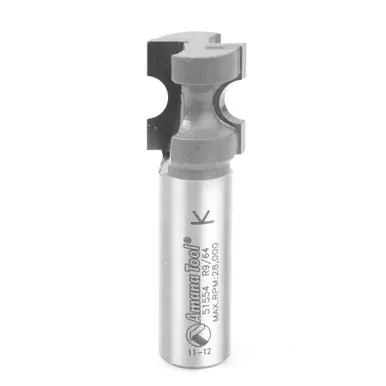 Amana 51554 Carbide Tipped Bullnose 9/64 R x 21/32 D x 3/4 CH x 1/2" Shank Router Bit