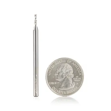 Amana 46237 Spiral Plunge 1/16 Dia x 3/16 Cut Height x 1/8 Shank x 2" 2 Flute Down-Cut Router Bit