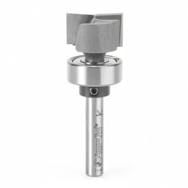 Amana 45561 Carbide Tipped Bottom Cleaning 3/4 D x 7/16 CH x 1/4" Shank w/ Upper Ball Bearing &
