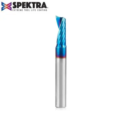 Amana 51419-K Spektra Coated Spiral O-Single Flute, Plastic Cutting 1/4 D x 5/8 CH x 1/4 Shank x 2"