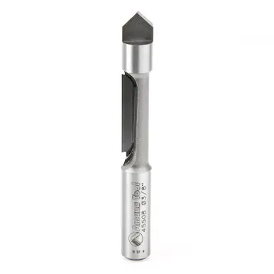 Amana 45508 Carbide Tipped Panel Pilot 3/8 D x 1" CH x 3/8 Shank Single Flute Router Bit