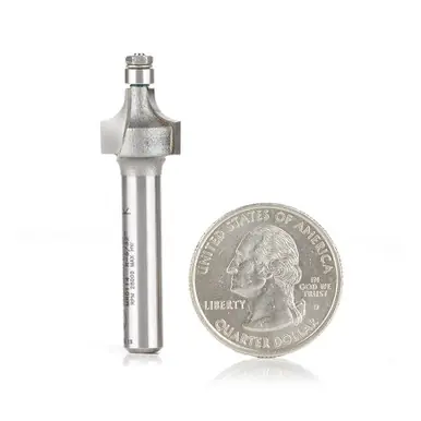 Amana MR0114 Miniature 5/32 R Corner Rounding w/ 3/16 D Ball Bearing x 1/2 D x 3/8 CH x 1/4" Shank