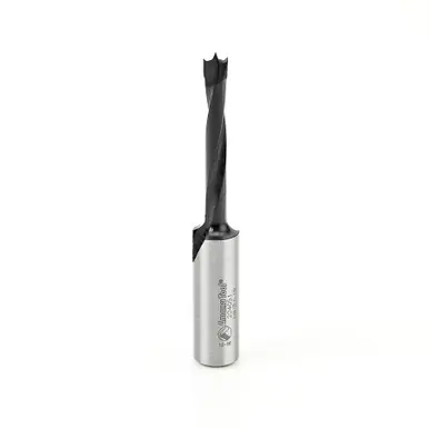 Amana 204051 Carbide Tipped Brad Point Boring Bit R/H 5.1mm D x 70mm Long x 10mm Shank