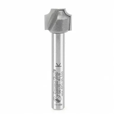 Amana 56170 Carbide Tipped Plunge Beading 1/8 R x 1/2 D x 3/8 CH x 1/4" Shank Router Bit