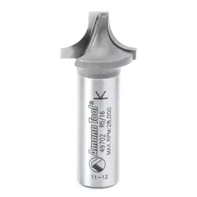 Amana 49702 Carbide Tipped Plunging Round Over 5/16 R x 7/8 D x 9/16 CH x 1/2" Shank Router Bit