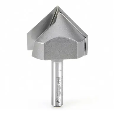 Amana 45751 Carbide Tipped V Groove 90 Deg x 1-1/4 D x 15/16 CH x 1/4" Shank Router Bit