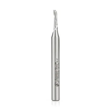 Amana HSS1620 HSS Spiral Aluminum Cutting Single Flute Up-Cut 1/8 D x 3/8 CH x 1/4 Shank 2-5/8"