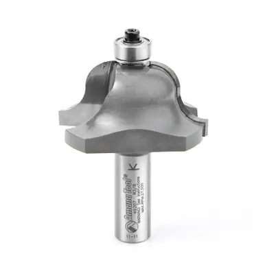 Amana 49207 Carbide Tipped Roman Ogee 3/8 R x 2" D x 1" CH x 1/2 Shank w/ Lower Ball Bearing Router