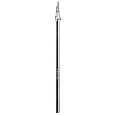 Amana BURS-216 Radius Cone Shape Head 3/8 D x 1-1/16 CH x 1/4 Shank x 7-1/16" Double Cut SL Burr Bit