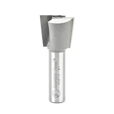 Amana 45813 Carbide Tipped Stair Tread R/H Dovetail 7 Deg x 1" D x 7/8 CH x 1/2 Shank Router Bit