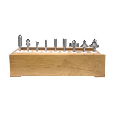 Amana AMS-111 11-Piece Carbide Tipped Router Bit Set 1/4" Shank