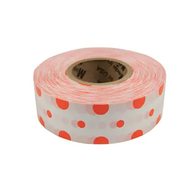 CH Hanson 17068 - Standard White w/Orange Polka Dot Flagging Tape (12pk)
