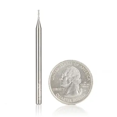 Amana 46229 Spiral Plunge 1/32 Dia x 1/8 Cut Height x 1/8 Shank x 2" 2 Flute Down-Cut Router Bit