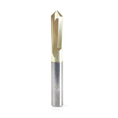 Amana 45612 V Groove 90 Deg x 1/4 D x 3/4 CH x 1/4" Shank ZrN Coated Router Bit