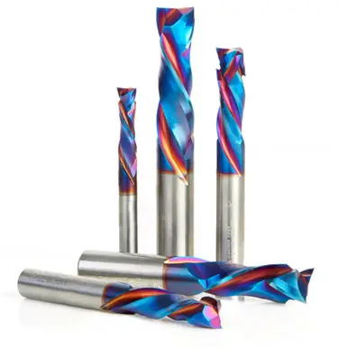 Amana AMS-182-K - 5-Piece CNC Spektra Coated Compression Spiral Router Bit Set