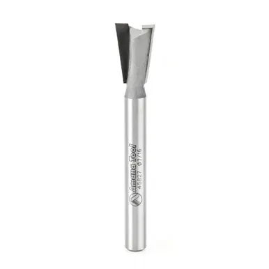 Amana 45827 Carbide Tipped Dovetail 8 Deg x 7/16 D x .650 CH x 1/4" Shank Router Bit