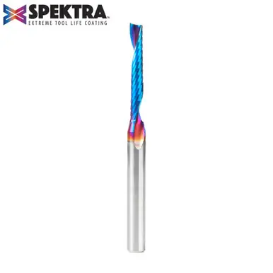 Amana 51418-K Spektra Coated Spiral O-Single Flute, Plastic Cutting 3/16 D x 1-1/4 CH x 1/4 Shank x