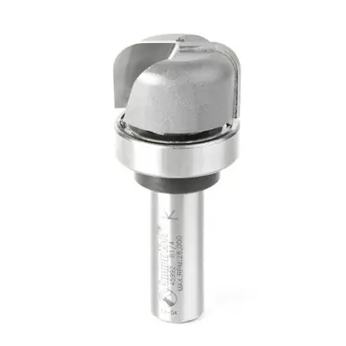 Amana 45992 Carbide Tipped Bowl & Tray 1/4 R x 1-1/8 D x 5/8 CH x 1/2" Shank w/ Upper Ball Bearing