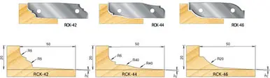 Amana RCK-42 Pair of Knives for Insert Raised Panel Cutterhead no. 61260 Profile