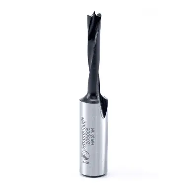 Amana 205005 Carbide Tipped Brad Point Boring Bit R/H 5mm D x 57mm Long x 10mm Shank High