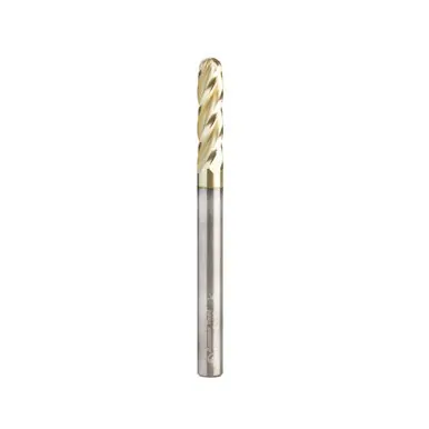 Amana 46584 CNC 2D/3D Carving 0.10 Deg Straight Angle Ball Nose x 1/4 D x 1/8 R x 1 CH x 1/4 Shank x