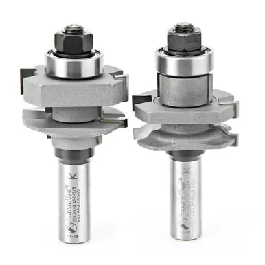Amana 55430 Carbide Tipped 2-Piece Ogee Stile and Rail 1-5/8 D x 1-1/16 CH x 1/4 R x 1/2" Shank