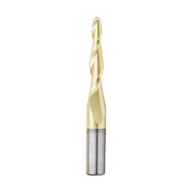 Amana 46283 CNC 2D/3D Carving 3 Deg Tapered Angle Ball Nose x 1/4 D x 1/8 R x 2 CH x 1/2 Shank x 4"