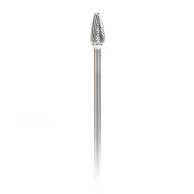 Amana BURS-146 Tree Shape Head 1/2 D x 1 CH x 1/4 Shank x 7" Double Cut SF Burr Bit