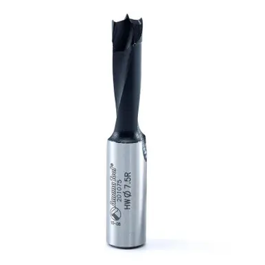 Amana 201075 Carbide Tipped Brad Point Boring Bit R/H 7.5mm D x 57mm Long x 10mm Shank