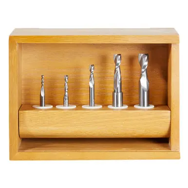 Amana AMS-120 5-Pc Up-Cut Spiral Router Bit Collection