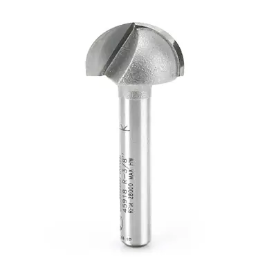 Amana 45918 Carbide Tipped Core Box 3/8 R x 3/4 D x 7/16 CH x 1/4" Shank Router Bit