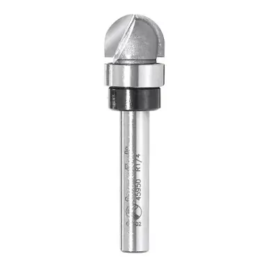 Amana 45950 Carbide Tipped Core Box 1/4 R x 1/2 D x 3/8 CH x 1/4" Shank w/ Upper Ball Bearing Router