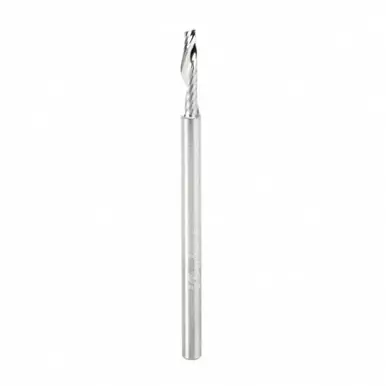 Amana 51410 Spiral O-Single Flute, Plastic Cutting 1/8 D x 1/2 CH x 1/8 Shank x 2" Up-Cut CNC Router