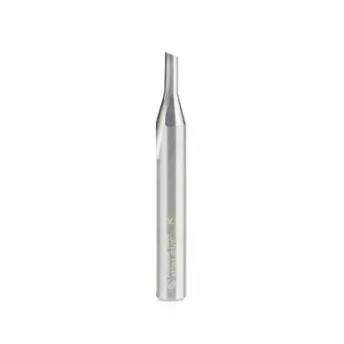 Amana 43501 Single O-Flute, Plastic Cutting 1/8 D x 5/16 CH x 1/4 Shank x 2" Router Bit