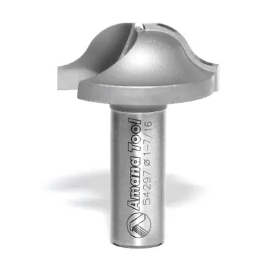 Amana 54297 Carbide Tipped Base Molding Ogee Edge Detail 5/16 x 3/8 R x 1-7/16 D x 19/32 CH x 1/2"