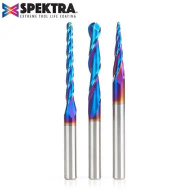 Amana AMS-142-K 3-Pc Spektra 2D/3D Carving 1/4" Shank Router Bit Pack