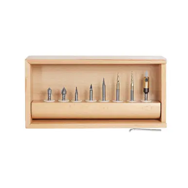 Amana AMS-128 8-Pc‘V‘ Carving CNC Router Bit Collection, 1/4" Shank